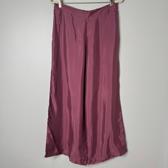 Athleta Mauve Calm Cool Wide Leg High Rise Elastic Waist Pull-on Pant Large - Picture 1 of 8
